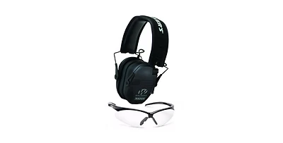 Walker's Razor Slim Electronic Shooting Range Earmuff (Black) and Glasses Kit