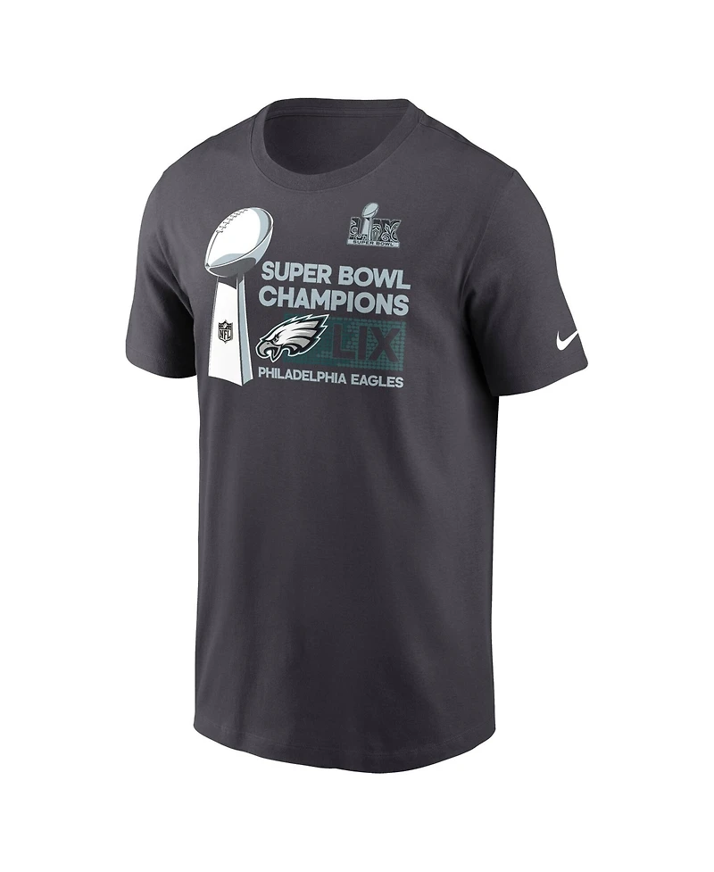Nike Men's Anthracite Philadelphia Eagles Super Bowl Lix Champions Locker Room Trophy Collection T-Shirt