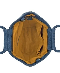Patricia Nash Ossi Medium Woven Denim Satchel