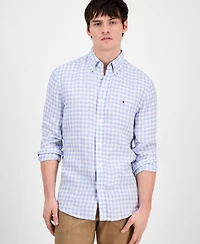 Tommy Hilfiger Men's Slim-Fit Gingham Linen Shirt