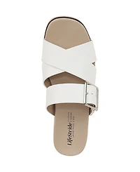LifeStride Women's Getaway Open Square Toe Platform Slide Sandals