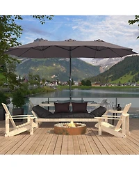 15 Ft Patio Umbrella with Base Included Outdoor Double-sided Umbrella Extra Large Patio Umbrella Patio Table Umbrella for Patio With Base