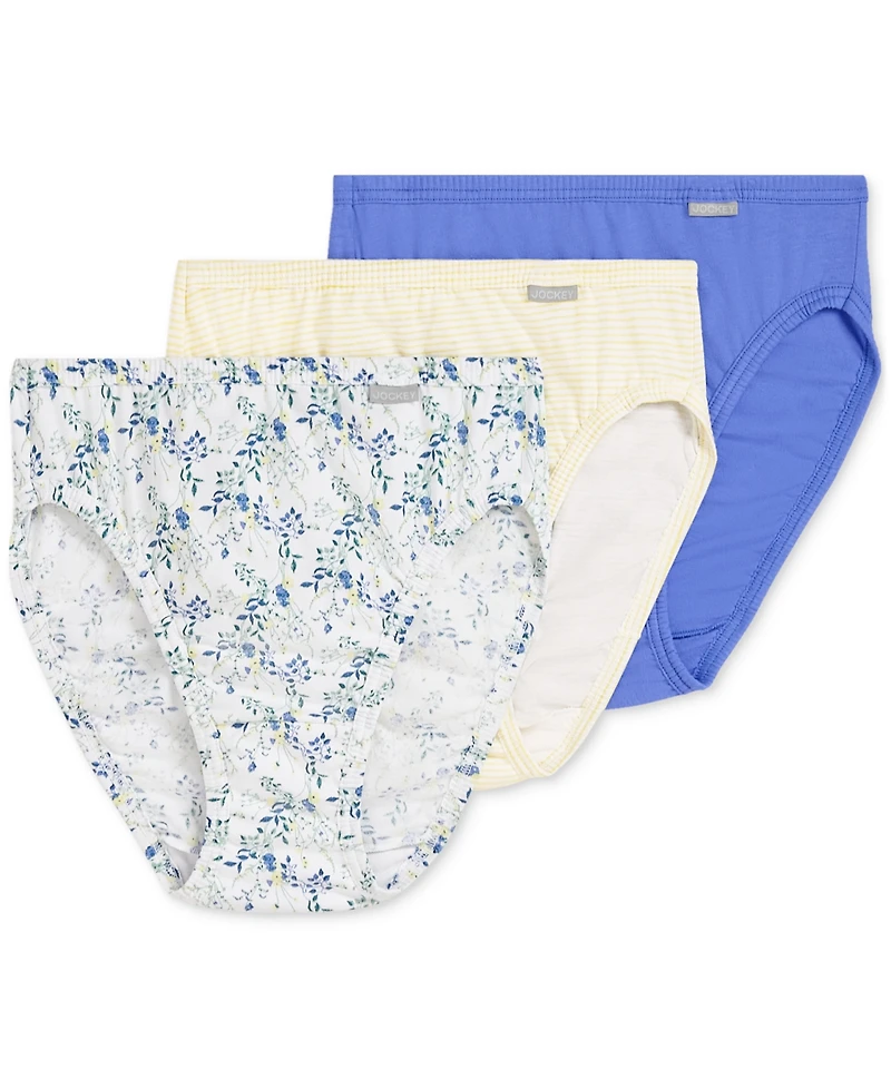 Jockey Elance French Cut 3 Pack Underwear 1485 1487, Extended Sizes