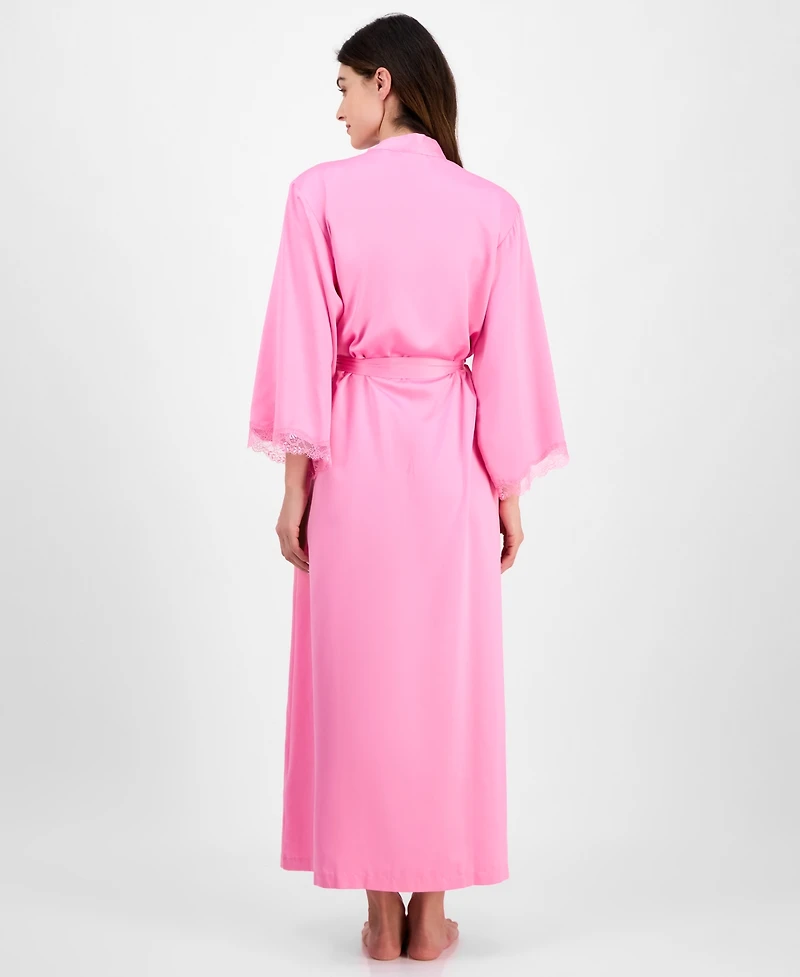 I.n.c. International Concepts Women's Lace-Trim Satin Robe, Exclusively at Macy's