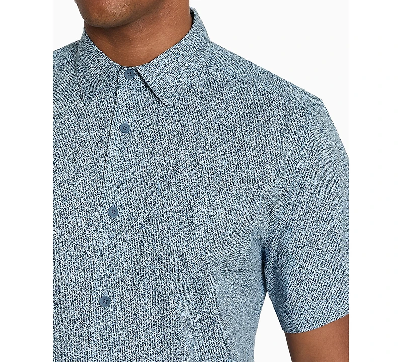 Kenneth Cole Men's Patch Pocket Short Sleeve Button Front Shirt