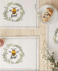 Design Imports Bee Kind Reversible Embellished Placemat, Set of 4