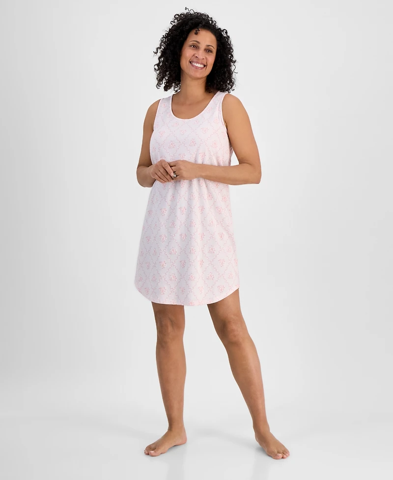 Charter Club Women's Printed Jersey Tank Sleepshirt, Exclusively at Macy's