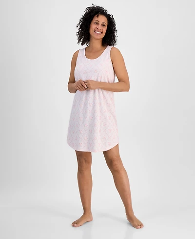 Charter Club Women's Printed Jersey Tank Sleepshirt, Exclusively at Macy's