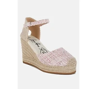 Regatta Tweed Round Toe Woven Wedges