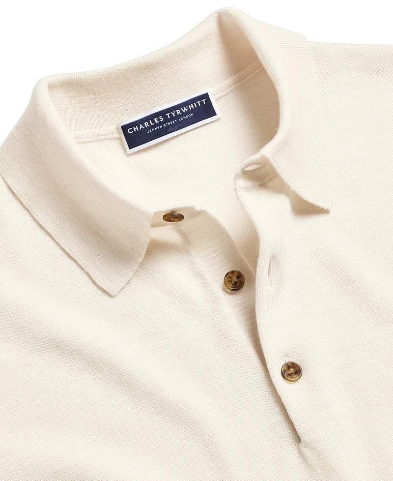 Charles Tyrwhitt Men's Merino Wool Polo Sweater