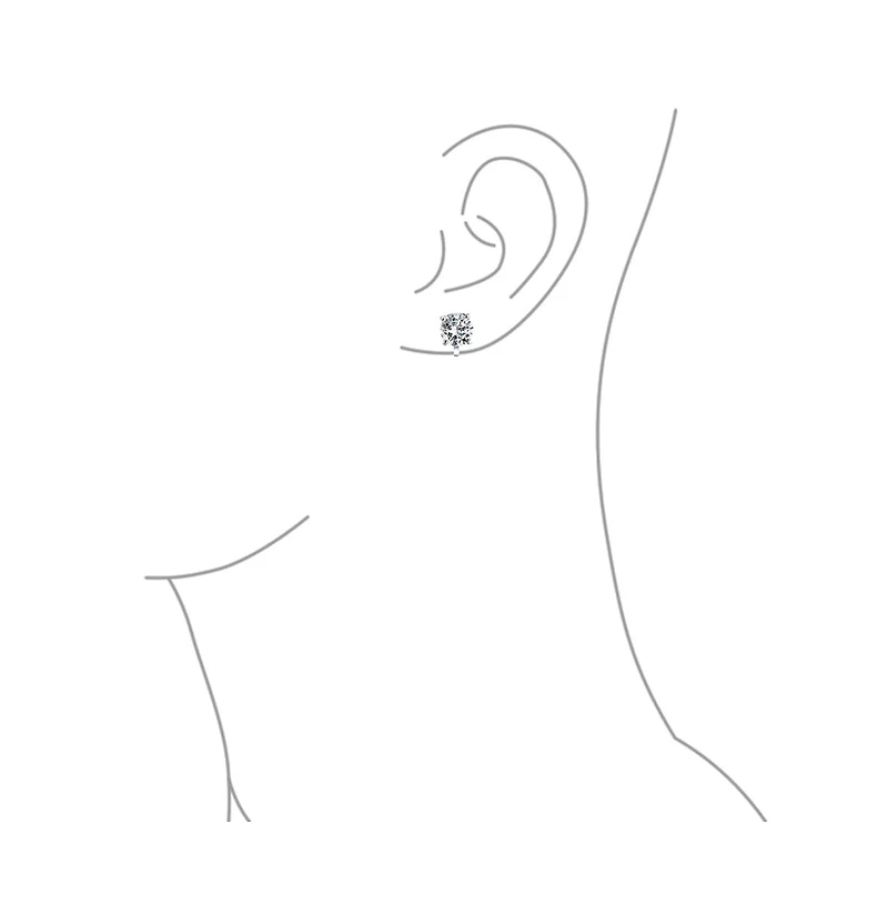 Bling Jewelry 2CT Solitaire Round Cubic Zirconia Cz Clip On Stud Earrings Non Piercing