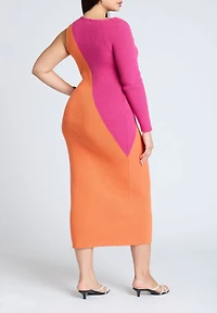 Eloquii Women's Colorblocked Asym Dress