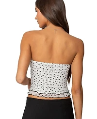 Edikted Womens Laurie Polka Dot Tube Top