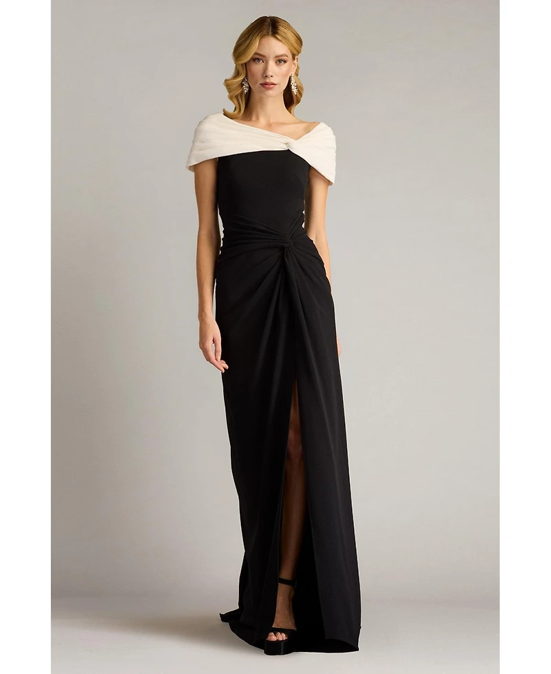 Tadashi Shoji Perkins Asymmetric Draped Gown