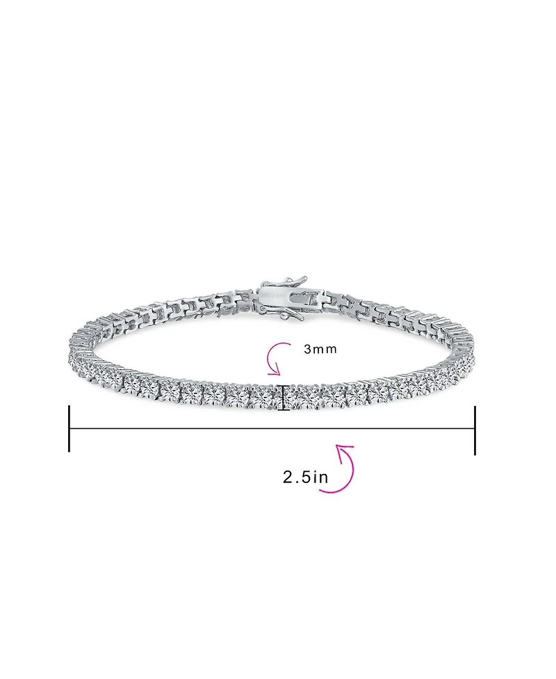 Bling Jewelry Classic 3MM Cz Solitaire Tennis Anklet Ankle Bracelet 9 Inch