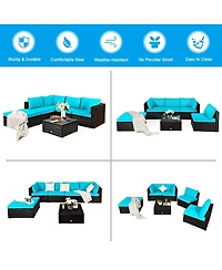 6-Piece Outdoor Patio Sectional Sofa Set with Coffee Table Comfortable and Stylish Seating for Your Garden or Patio
