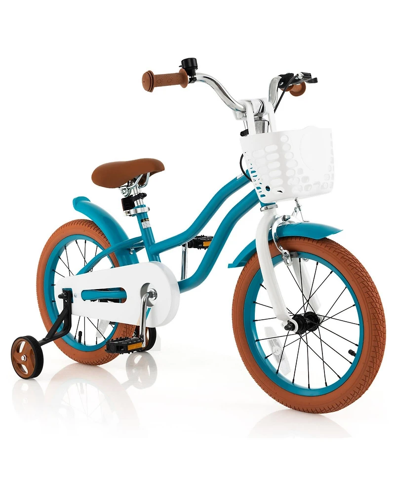 Kids Bike with Front Handbrake 2 Training Wheels