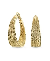 Bling Jewelry Multi Cable Hoop Huggie Earrings Gold Plated Brass 1.5 Inch Diameter