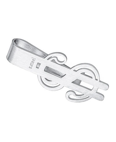 Bling Jewelry Dollar Sign Money Clip Card Holder Brushed Stainless Steel