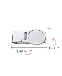 Bling Jewelry Large Round Hinged Style Money Clip Card Holder Stainless Steel
