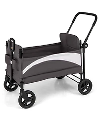 2-Seat Stroller Wagon with Adjustable Canopy and Handles Comfortable and Convenient for Toddlers