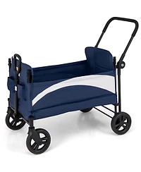 2-Seat Stroller Wagon with Adjustable Canopy and Handles Comfortable and Convenient for Toddlers