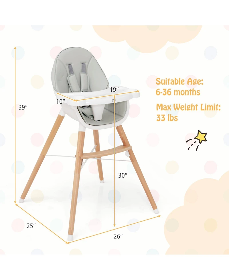Gouun Boys High Chair with Dishwasher Safe Tray