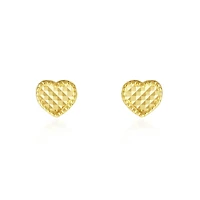 Sparkle Cut Heart Stud Earrings