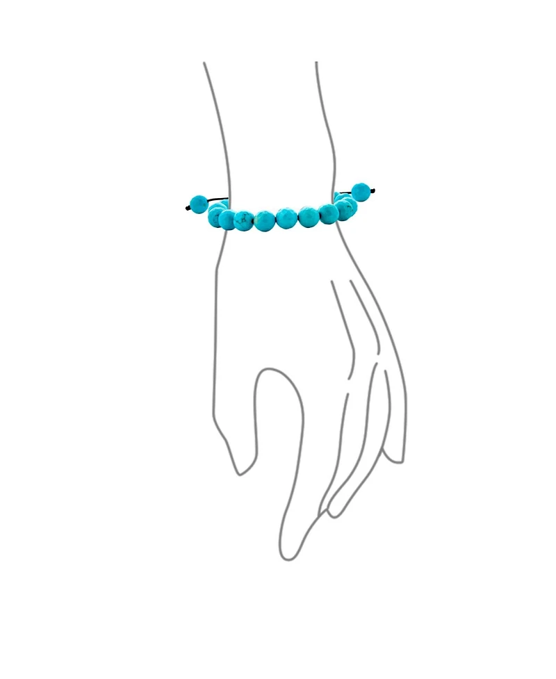 Bling Jewelry Natural Multi Stones Strand Stackable 10MM Bead Bracelet Cord String Adjustable