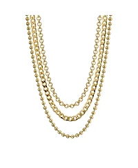 Bling Jewelry Statement Sparkling Bead Collar Necklace Multi-Strand Gold-Plated Choker 15-30 Inch