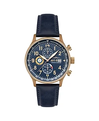 Avi-8 Men's Hawker Hurricane Classic Chronograph Blue Leather Strap Watch