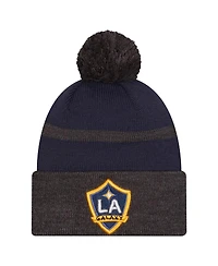 New Era Men's Navy La Galaxy 2025 Kickoff Cuffed with Pom Knit Hat