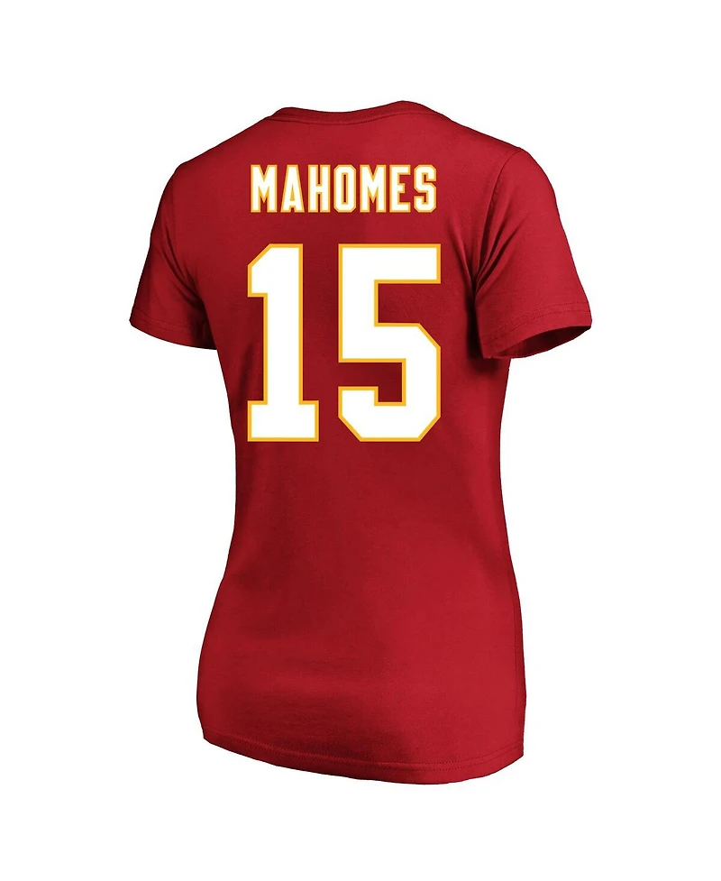 Fanatics Women's Patrick Mahomes Red Kansas City Chiefs Super Bowl Lix Plus Size Player Name Number V-Neck T-Shirt