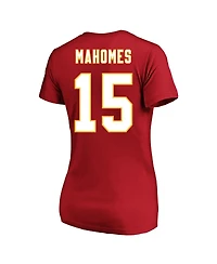 Fanatics Women's Patrick Mahomes Red Kansas City Chiefs Super Bowl Lix Plus Size Player Name Number V-Neck T-Shirt