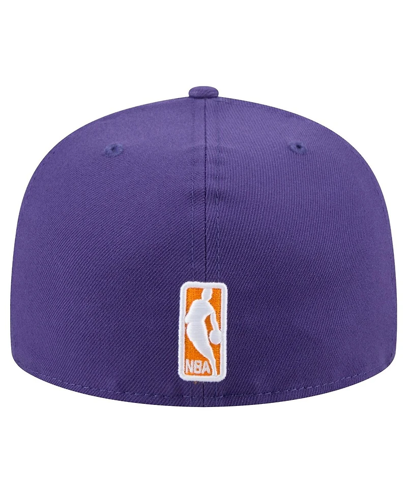 New Era Men's Purple Phoenix Suns Throwback Pennant 59FIFTY Fitted Hat