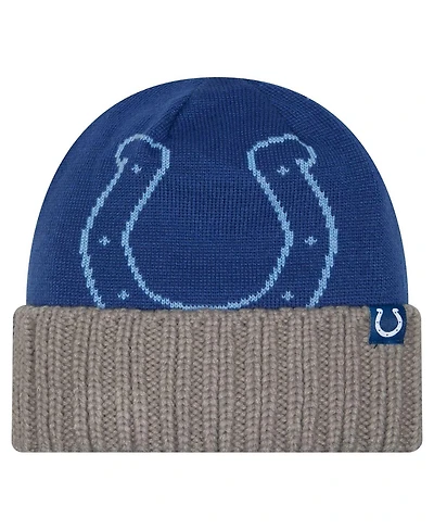New Era Men's Royal Indianapolis Colts Oversize Cuffed Knit Hat