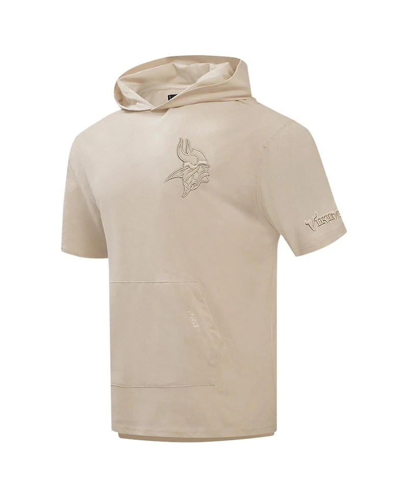 Pro Standard Men's Tan Minnesota Vikings Neutrals Capsule Short Sleeve Pullover Hoodie