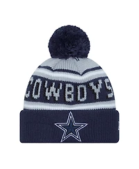 New Era Preschool Navy/Gray Dallas Cowboys Main Wordmark with Pom Knit Hat
