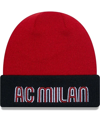 New Era Big Boys and Girls Red Ac Milan Wordmark Cuffed Knit Hat