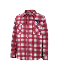Colosseum Men's Red/White Dayton Flyers Ellis Plaid Full-Snap Shirt Jacket