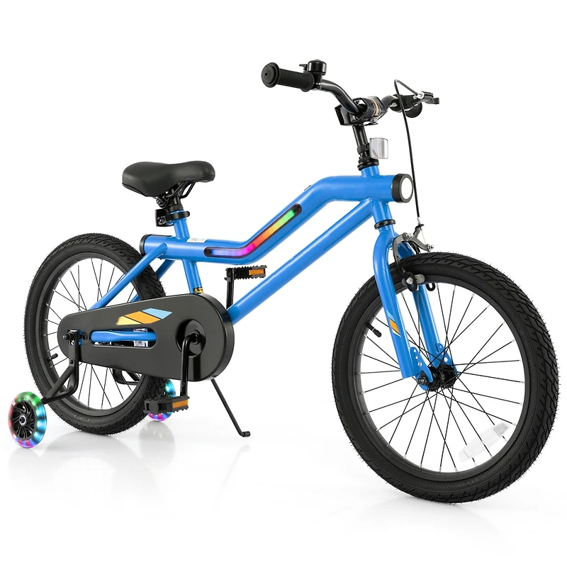 Kids Bike Led Lighted Adjustable with Training Wheels Perfect for 4-7 Years Old Kids, Safe and Fun Ride