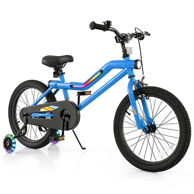 Kids Bike Led Lighted Adjustable with Training Wheels Perfect for 4-7 Years Old Kids, Safe and Fun Ride