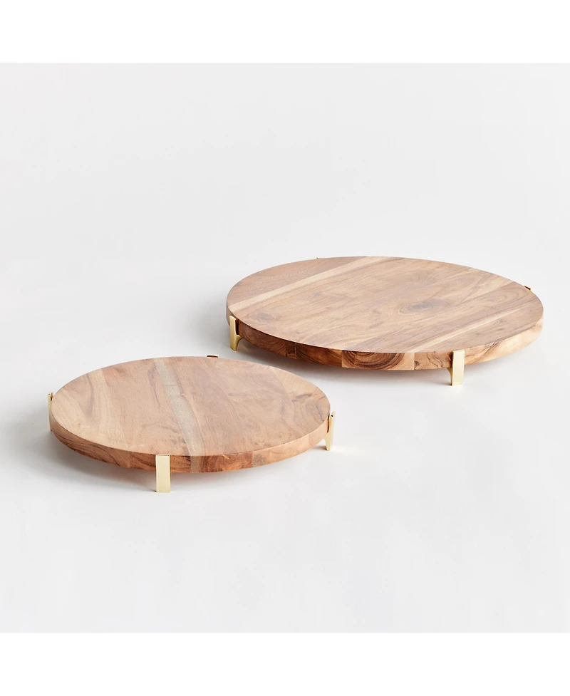 Cherie Round Stand Serving Boards Set of 2