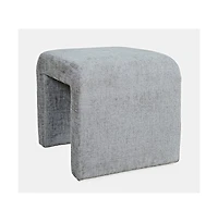 Luxury Curved Upholstered Waterfall Jacquard Petite Ottoman Bench