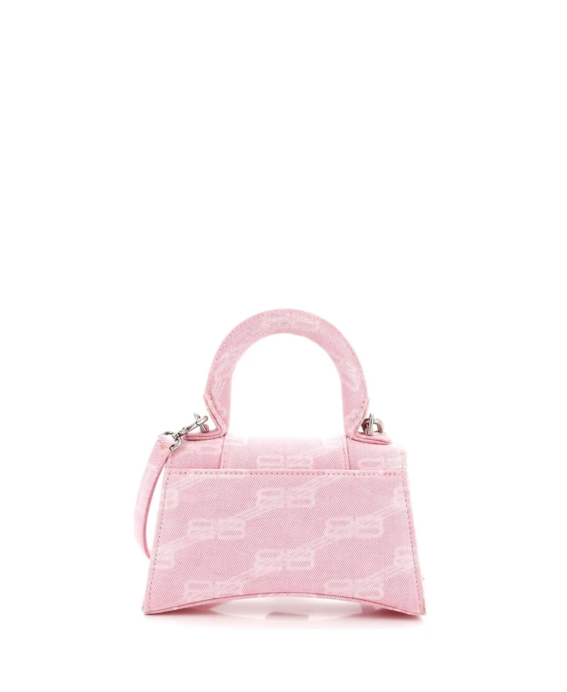 Pre-Owned Balenciaga Xs Hourglass Top Handle Bag Bb Monogram Denim