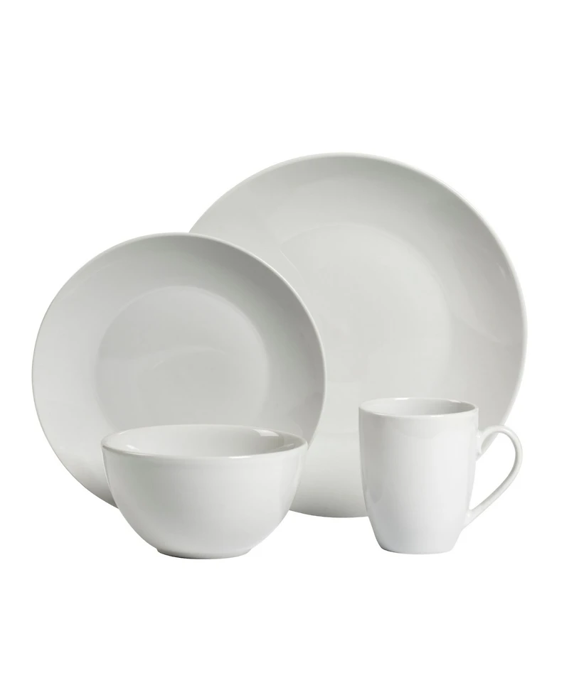 Tabletops Unlimited Adams Ash White 16 Pc. Dinnerware Set, Service for 4