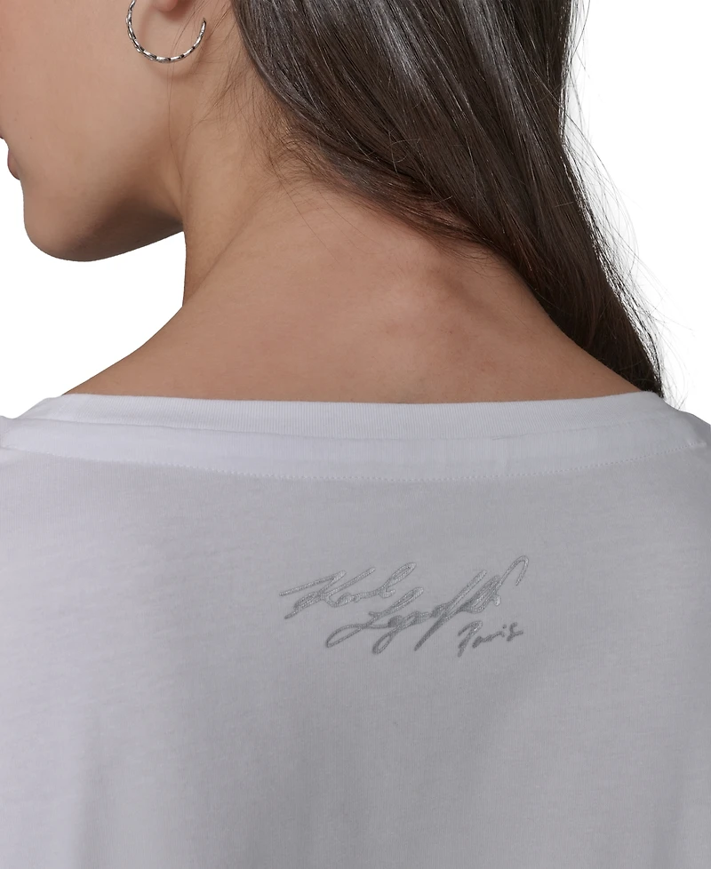 Karl Lagerfeld Paris Women's Graphic Crewneck T-Shirt