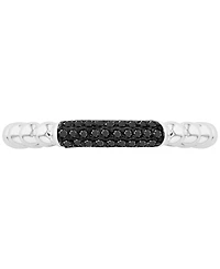 Black Spinel Pave Textured Stack Ring (1/5 ct. t.w.) Sterling Silver