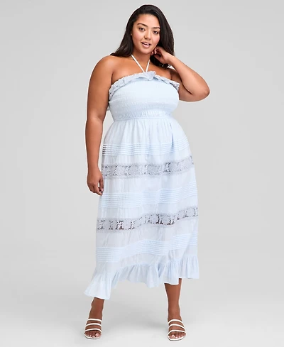 And Now This Trendy Plus Cotton Lace Maxi Dress, Exclusively at Macy's