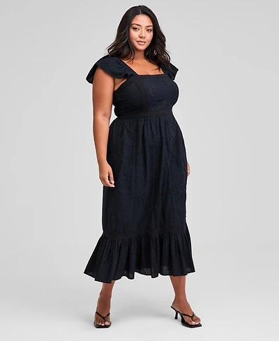 And Now This Trendy Plus Smocked Cotton Maxi Dress, Exclusively at Macy's